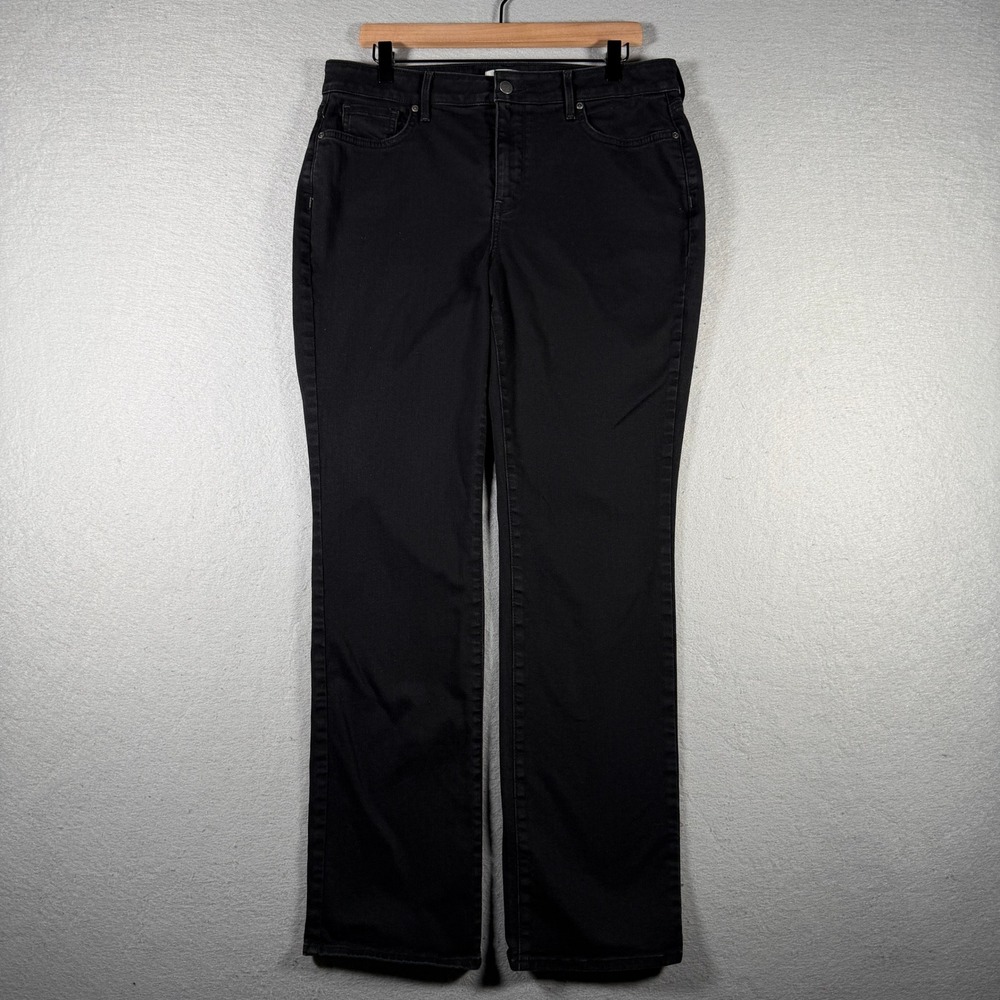NYDJ Marilyn Straight Leg Black Jeans Womens 12 Lift Tuck MBDMMS2829